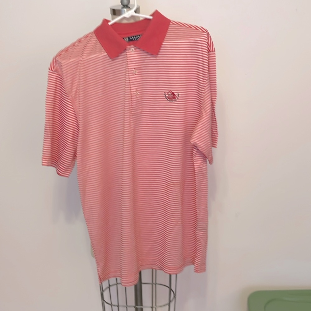 Mens Golfing Shirt Light Pink & White Medium Oxford Golf “Laconia Count…